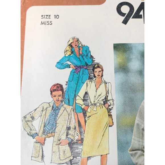 Simplicity Misses Coat Jacket Dress Skirt Blouse Sewing Pattern sz 10 9482 - unc - Picture 4 of 10